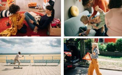 Allianz Direct Kampagne – Collage mit Familien- und Alltagsszenen aus der internationalen Fotoproduktion