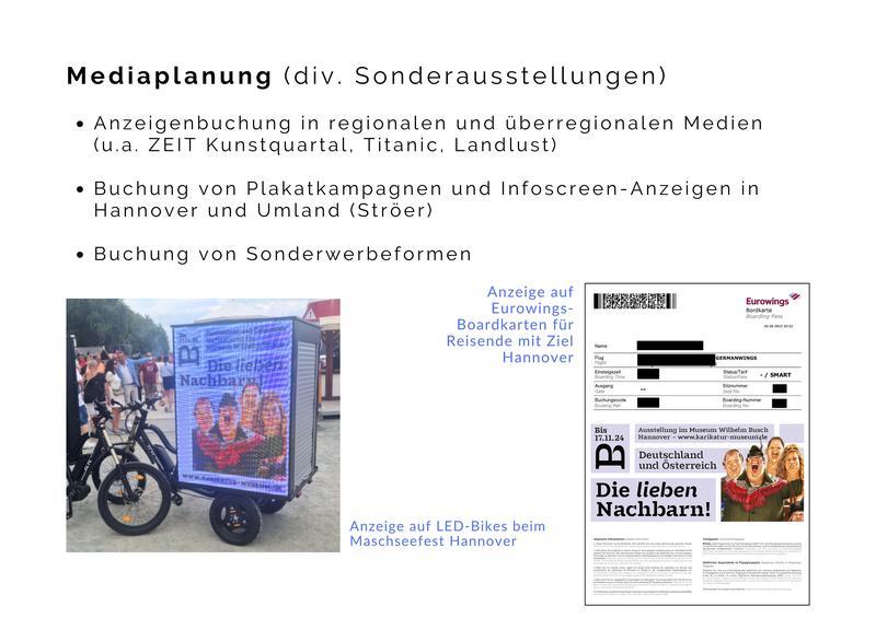 Museum Wilhelm Busch – Mediaplanung mit Anzeigen auf Eurowings-Bordkarten und LED-Bikes