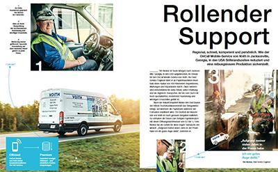 Voith Magazin ontrack & nextlevel – Bildredaktion, Doppelseite